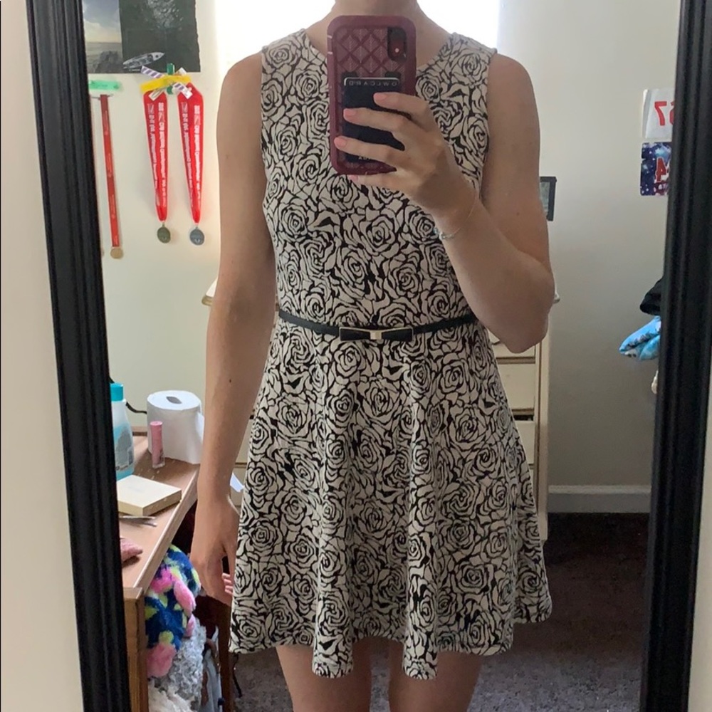 Black and white Rose dress